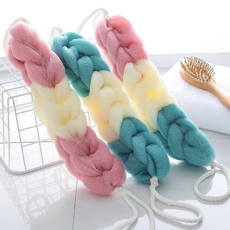 Esponja Para Banho Trançada de Nylon, Dorsal EM3729 - Ideal para um banho relaxante.