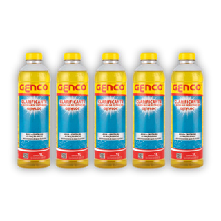 Kit 5 Clarificante Genfloc Genco 1L Auxiliar Filtração Piscina 5L em Oferta na Shopee