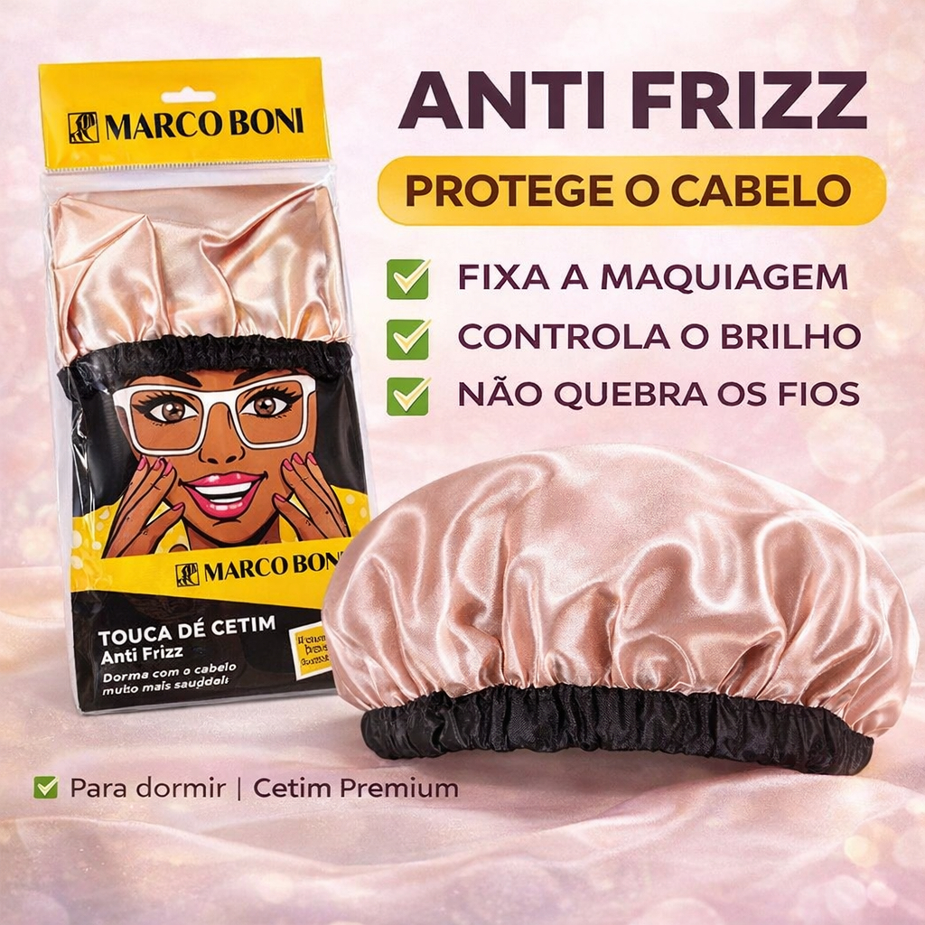 Touca de Cetim Marco Boni Anti Frizz para Dormir – Protege Cabelo Cacheado, Crespo e Liso