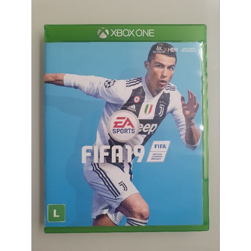 jogo físico fifa 19 para xbox one, com suporte a 4k ultra hd.
