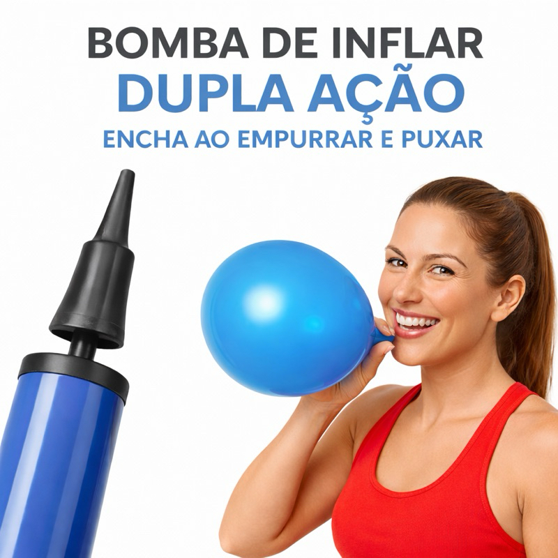 Bombinha de Ar Manual Inflador de Balões e Bexigas Bomba Encher Bola Boia Inflável Cavalinho Upa Upa