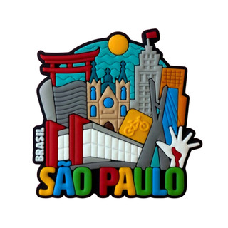 Ímã de Geladeira Emborrachado São Paulo SP Cidade - Lembrança Masp Catedral da Sé Farol Santander
