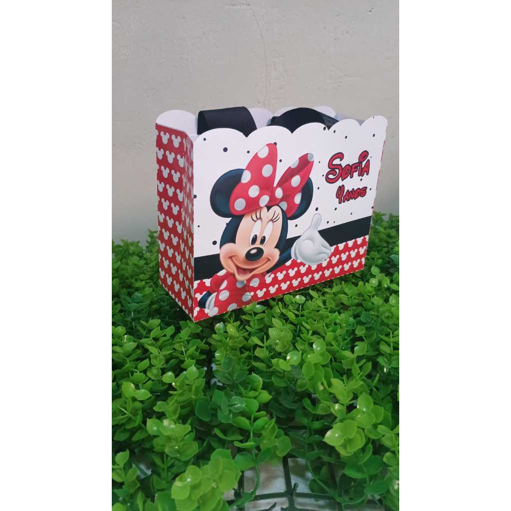Sacolinha Personalizada Minnie Vermelha Festa Infantil | Lembrancinha Aniversário | Fazemos Qualquer Tema