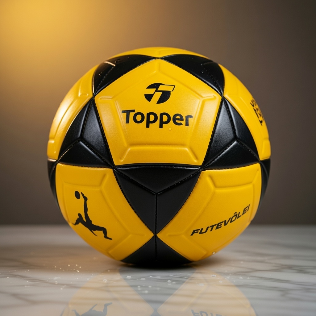 Bola Topper R1 Futevolei Oficial Original Amarela Areia Praia