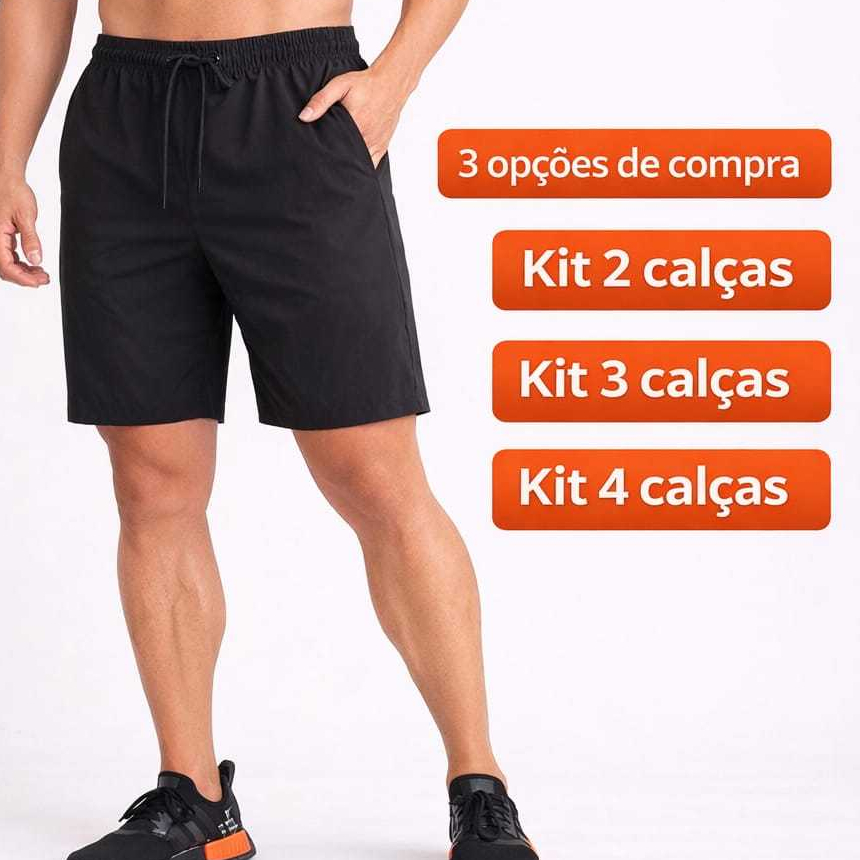 KIT 4, 3, 2 BERMUDA TACTEL COM ELASTANO CONFORTAVEL ROUPA PARA PRAIA,TREINO,ACADEMIA E CASUAL