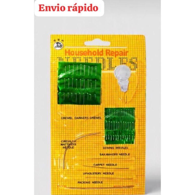 KIT 1/5/10 CARTELAS DE AGULHAS COM PASSADOR DE FIO
