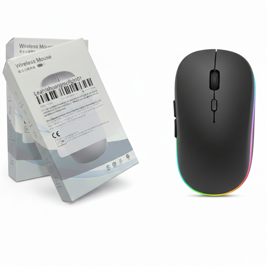 Mouse Sem Fio Recarregável Óptico Led RGB Ergonômico- Unidade ou Kit - Em Estoque!