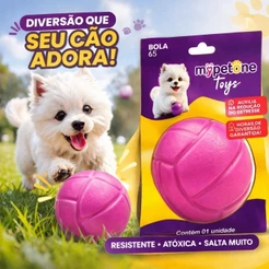 Bola Lisa Maciça Resistente para Cachorro - 45mm 55mm 65mm - Mypetone - Rosa