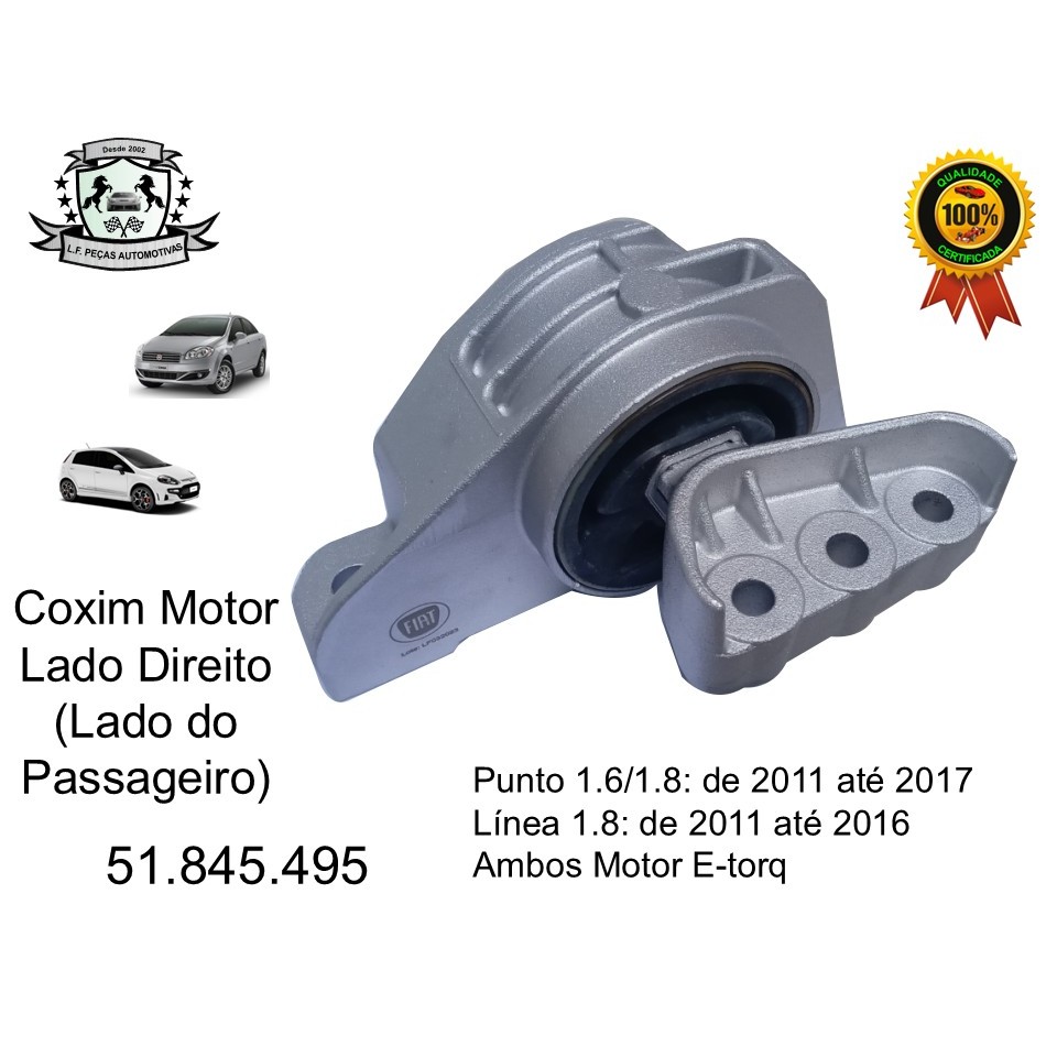 Coxim do Motor Lado Direito Fiat Línea 1.8, Fiat Punto 1.6/1.8