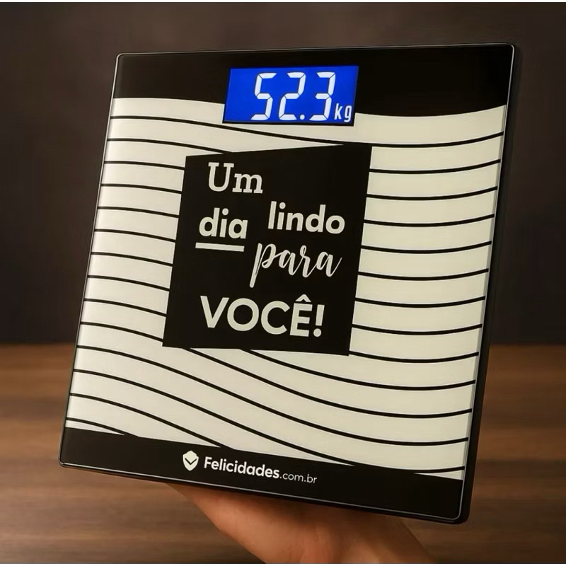 Balança Pessoal Corporal - Display Digital Lcd - Alta Precisão até 150kg - Preteada - Medição Diária