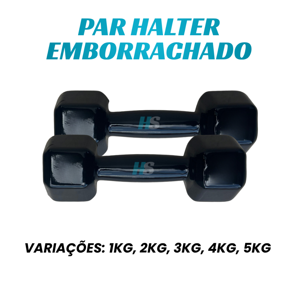 Par Halter Sextavado Emborrachado 1kg a 5kg Academia Musculação Treino Funcional Peso Livre Fitness