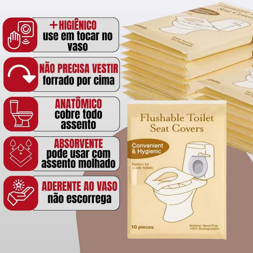 Protetor Assento Sanitário Descartável para Empresas Hospitais Clinicas Proteção Vaso Privada Kit 50 em Oferta na Shopee