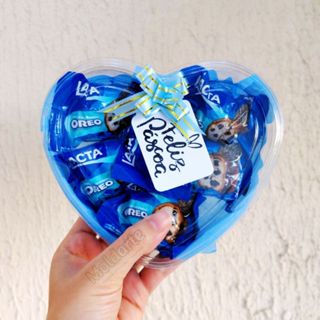 Coração com 6 Bombons de Chocolate Pronto Para Presentear com tag Páscoa em Oferta na Shopee