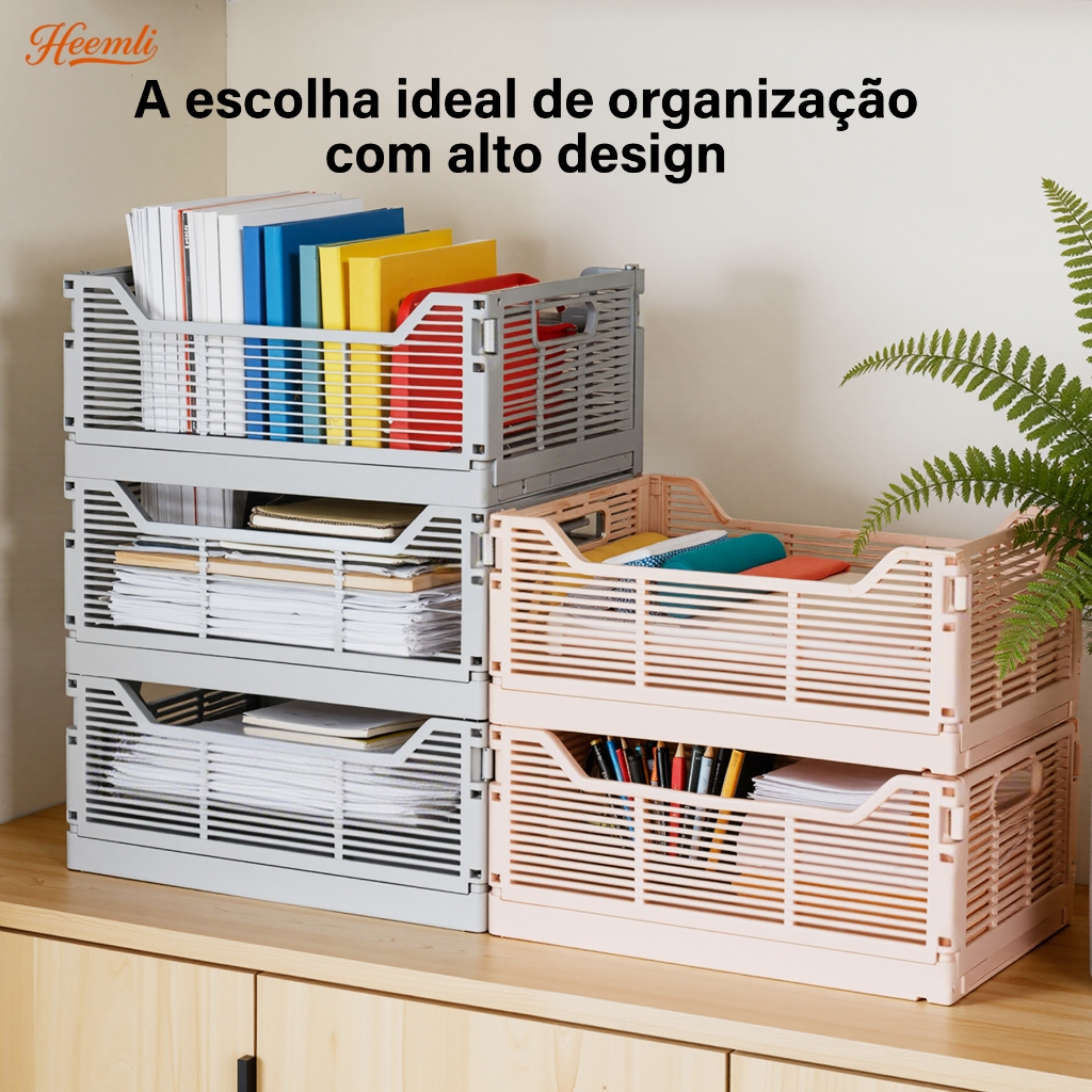 Heemli Cesto Organizador Dobrável Grande Multiuso Caixa Organizadora Roupas Brinquedos