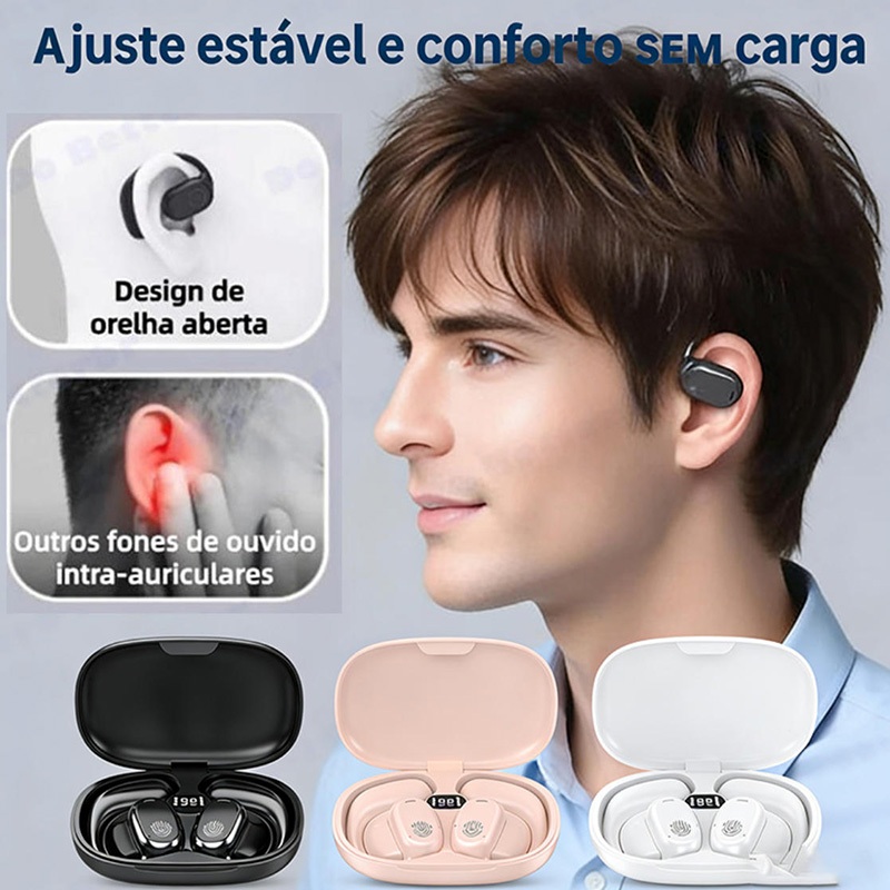 Fone De Ouvido Bluetooth Original Sem Fio Tecnologia de Condução Óssea Controle Toque Estéreo - B8