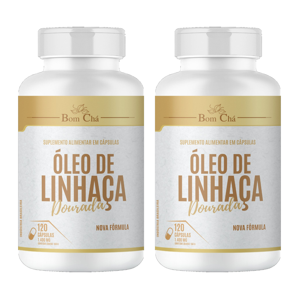 Óleo de Linhaça Dourada 1000mg - Kit 2 Potes 120 Cápsulas (cada)