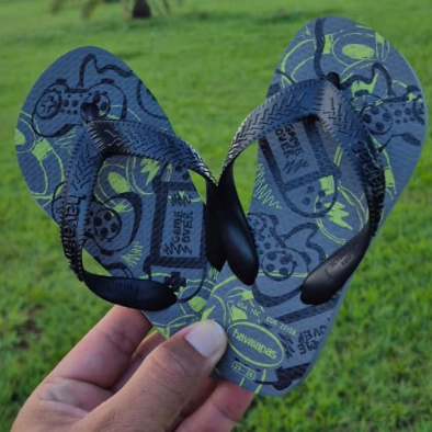 Chinelo Masculino Havaianas Infantil Athletic Cinza Aço