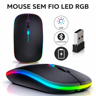 Mouse Sem Fio Recarregável LED RGB Ergonômico Conforto Home Office Notebook PC Silencioso em Oferta na Shopee