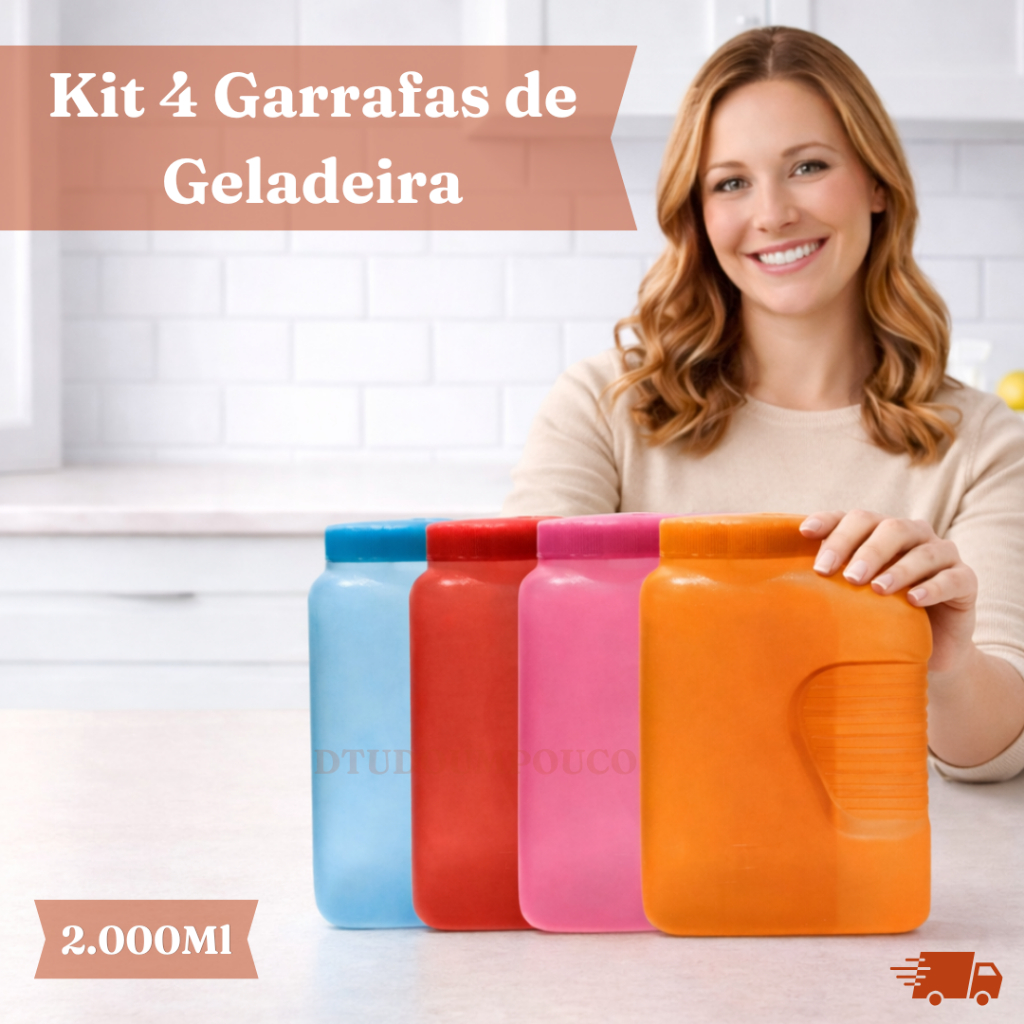 kit 4 Garrafa Geladeira 2L Coloridas Plástico Cozinha Água Domestico Verão Coloridas em Oferta na Shopee