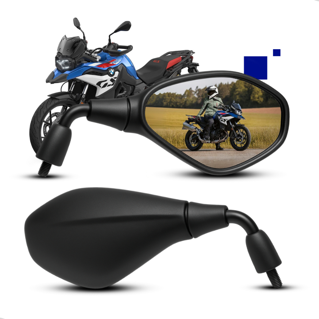 Par de Retrovisor Bmw F800 Haste Curta Rebaixada 90° Convexa Honda em Oferta na Shopee