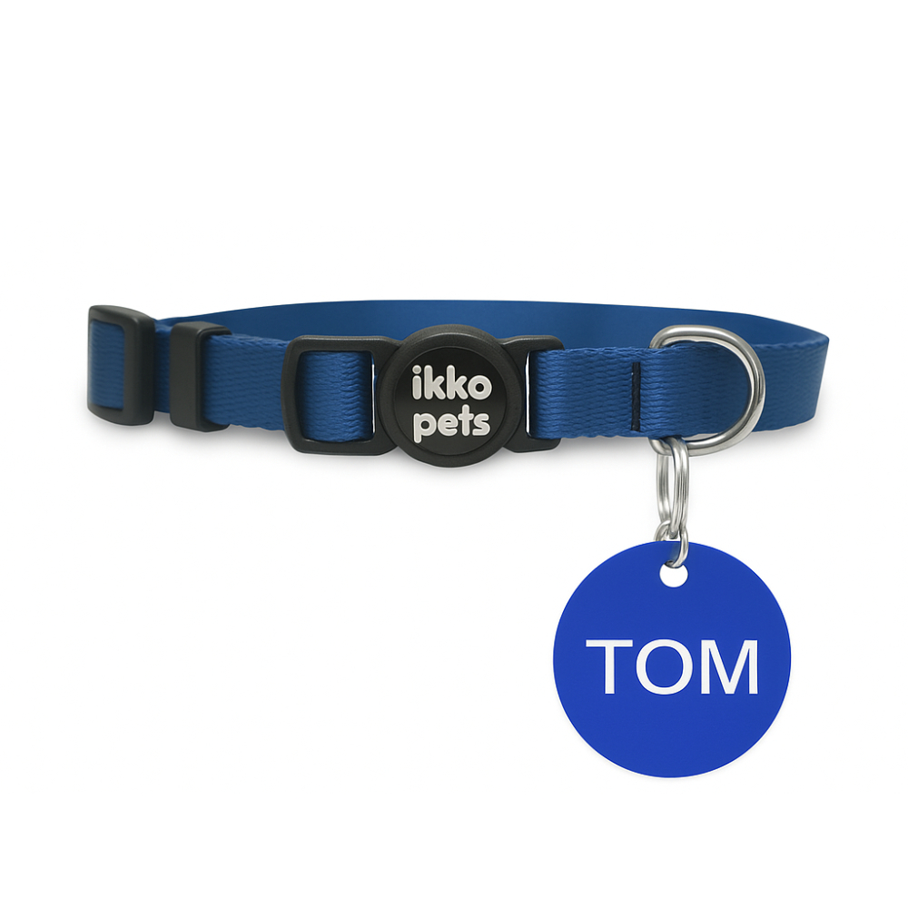 Coleira para Gatos Anti-enforcamento Ajustável com Plaquinha de Identificação Personalizada Tag Pet