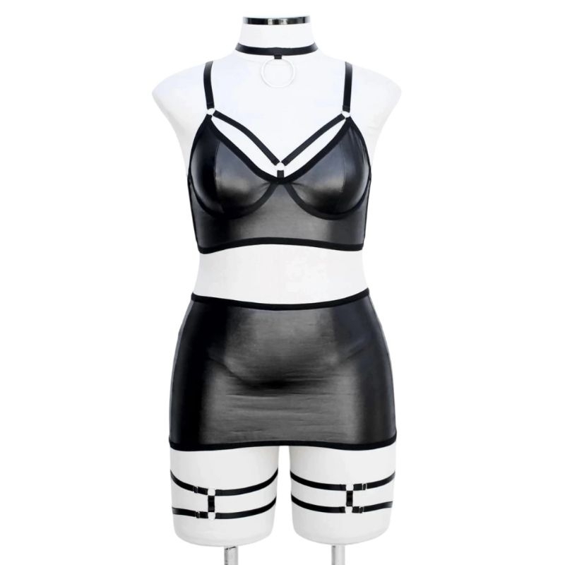 Conjunto Sutiã Saia Cirre Strappy Argola