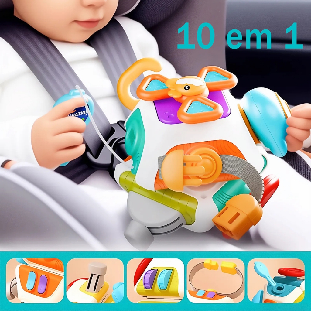 Baby Busy Board 10 em 1 Cubo Montessori Brinquedos Sensórios Educativo Aprendizagem Fidget Brinquedos para Crianças 1-3