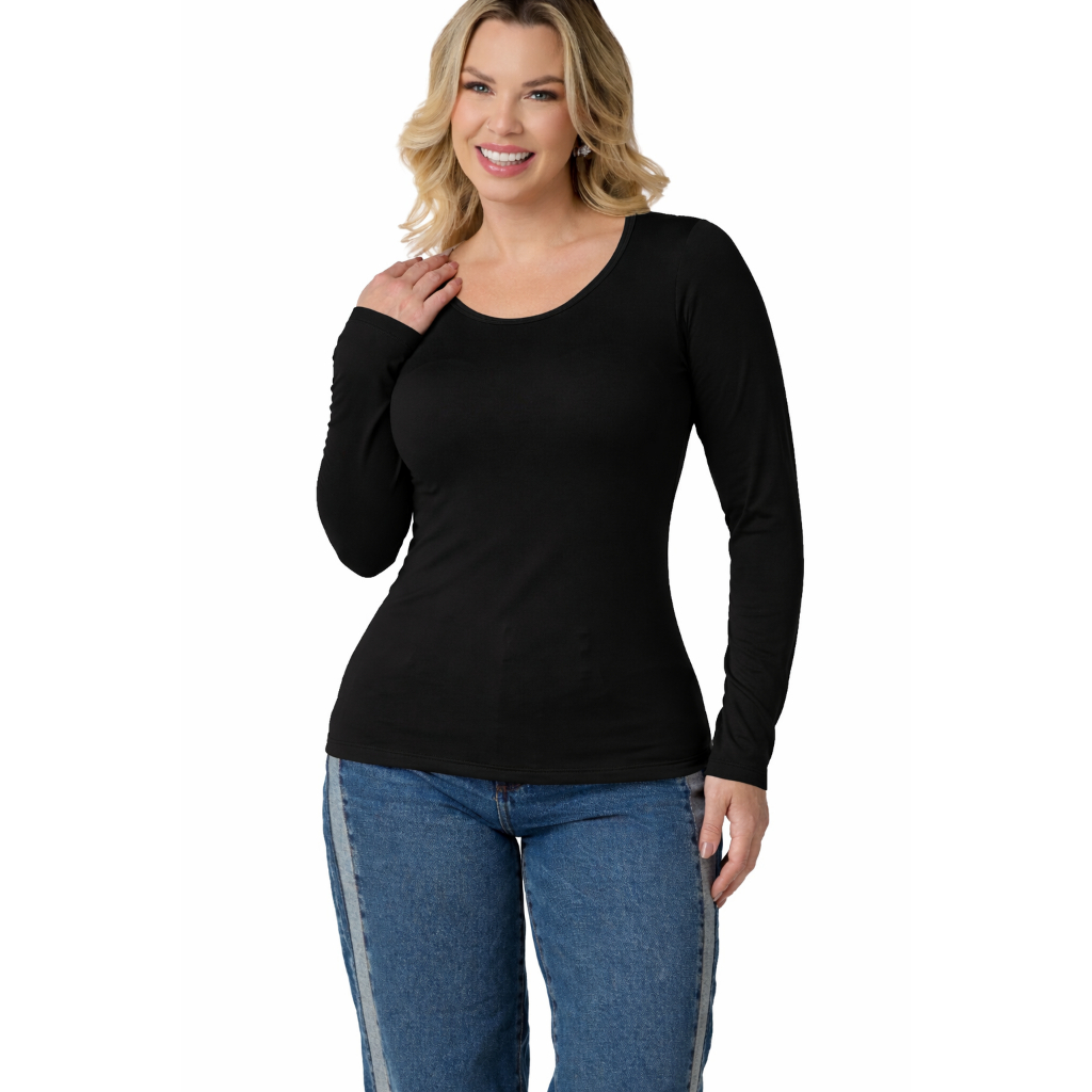 Blusa Feminina Decote Redondo Termica Peluciada Otimo para o Inverno Barato