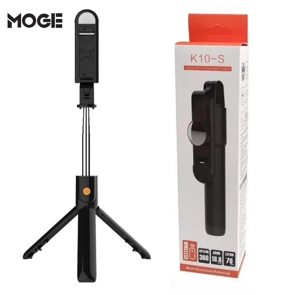 Bastão de Selfie Tripé K10-S Bluetooth | Rotação 360º | LED | iOS/Android