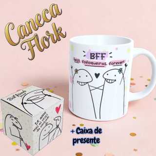 Caneca Flork Cerâmica 325ml Presente Criativo Engraçado Caneca Personalizada Fofa Ideal para Amigos