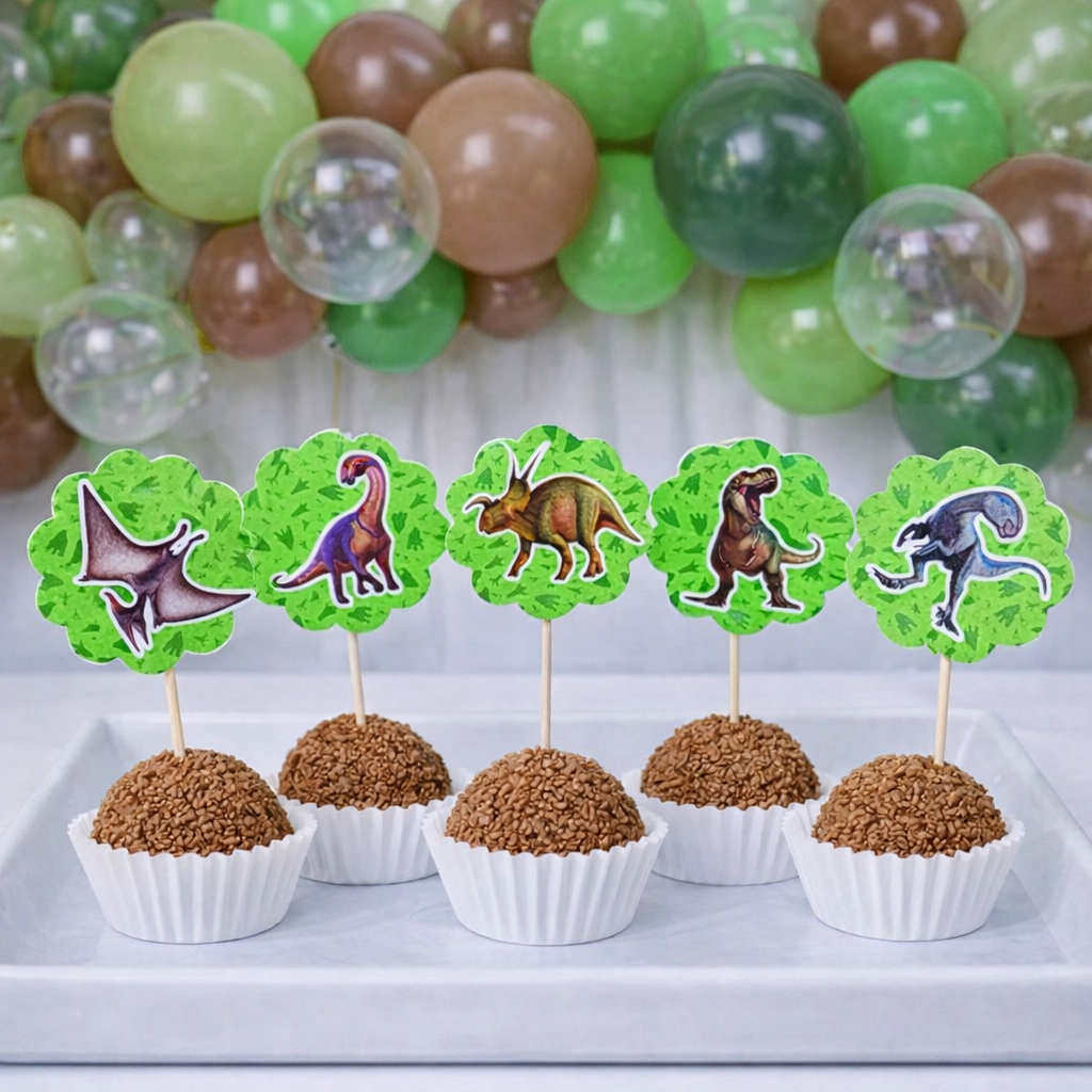 Topper de docinhos ou cupcake JURASSIC PARK DINOSSAURO/tags JURASSIC PARK DINOSSAURO/ANIVERSÁRIO