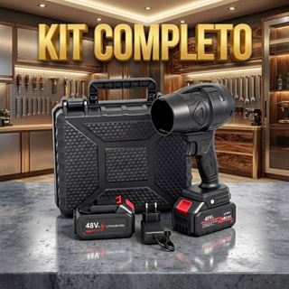 Soprador Turbo Jet Fan Secador Automotivo 2 Baterias 48V com Maleta - Limpeza PC e Churrasqueira em Oferta na Shopee