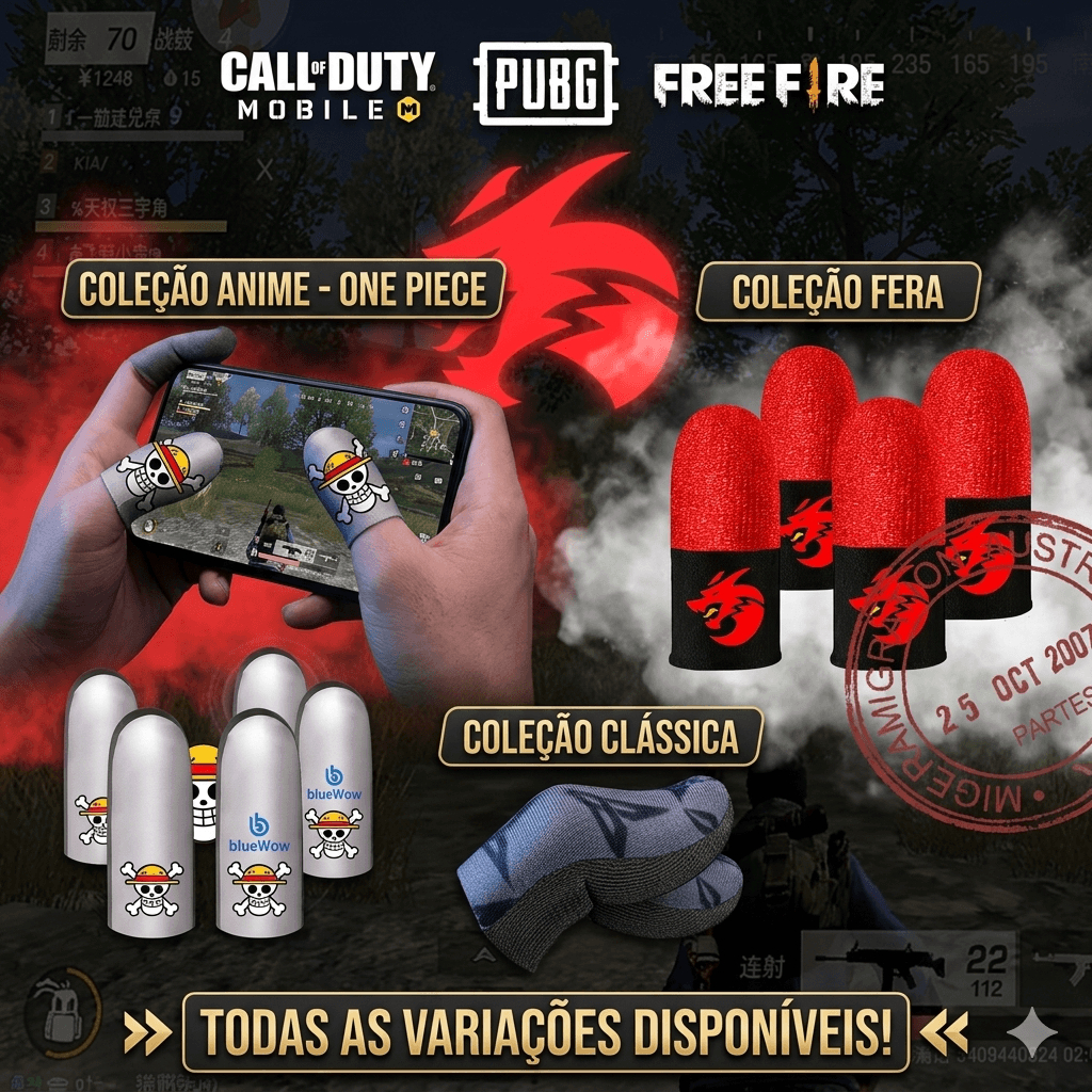 Luva De Dedo gamer profissional para Free Fire, Pubg luvinha anti-suor em Oferta na Shopee