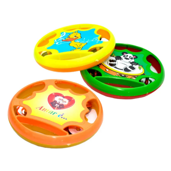 Pandeiro Pandeirola Instrumento Musical Infantil Diversas Estampas 15cm - 335S