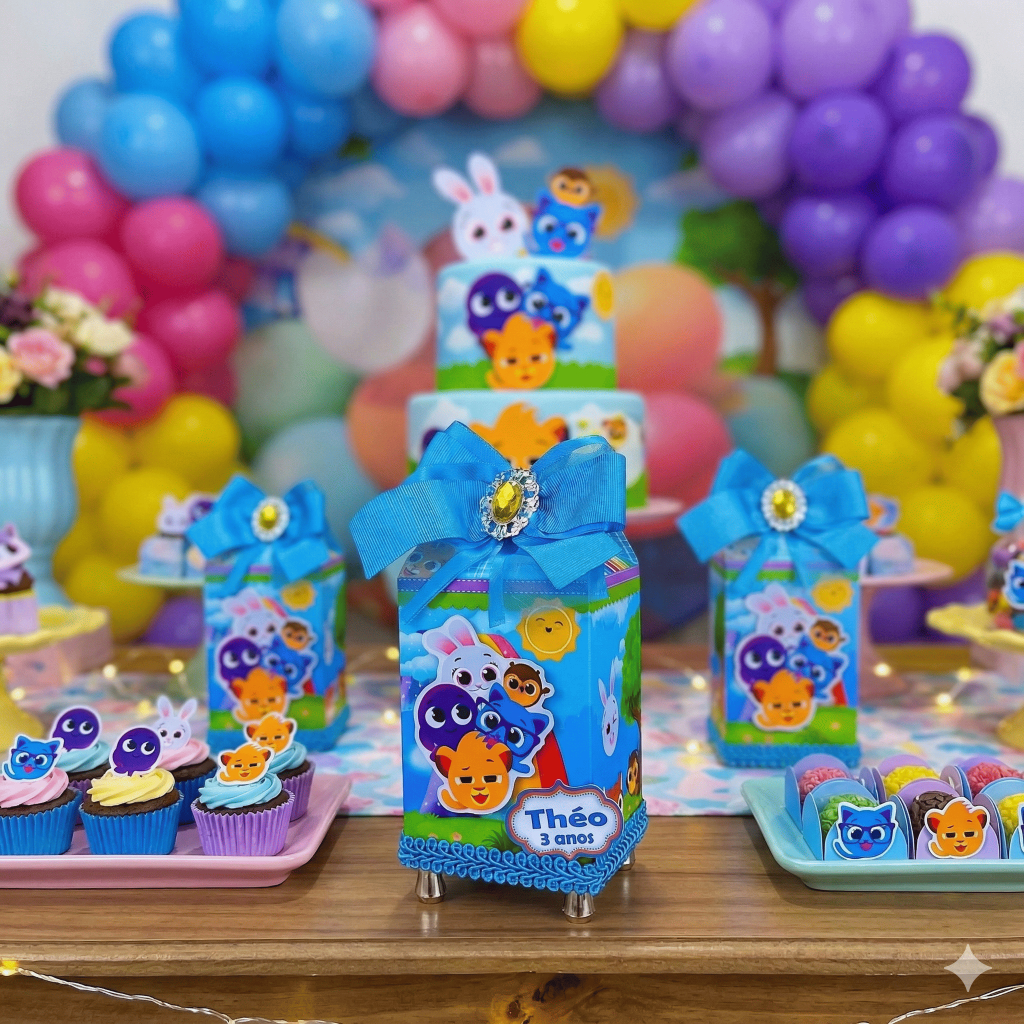 Caixa Milk Bolofofos Menino Menina Personalizada Lembrancinha Aniversário 1 Ano Festa Mesversário 3D