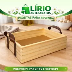 Kit 10/15 Caixas de Madeira Pinus - Cesta de Café da Manhã e Presentes