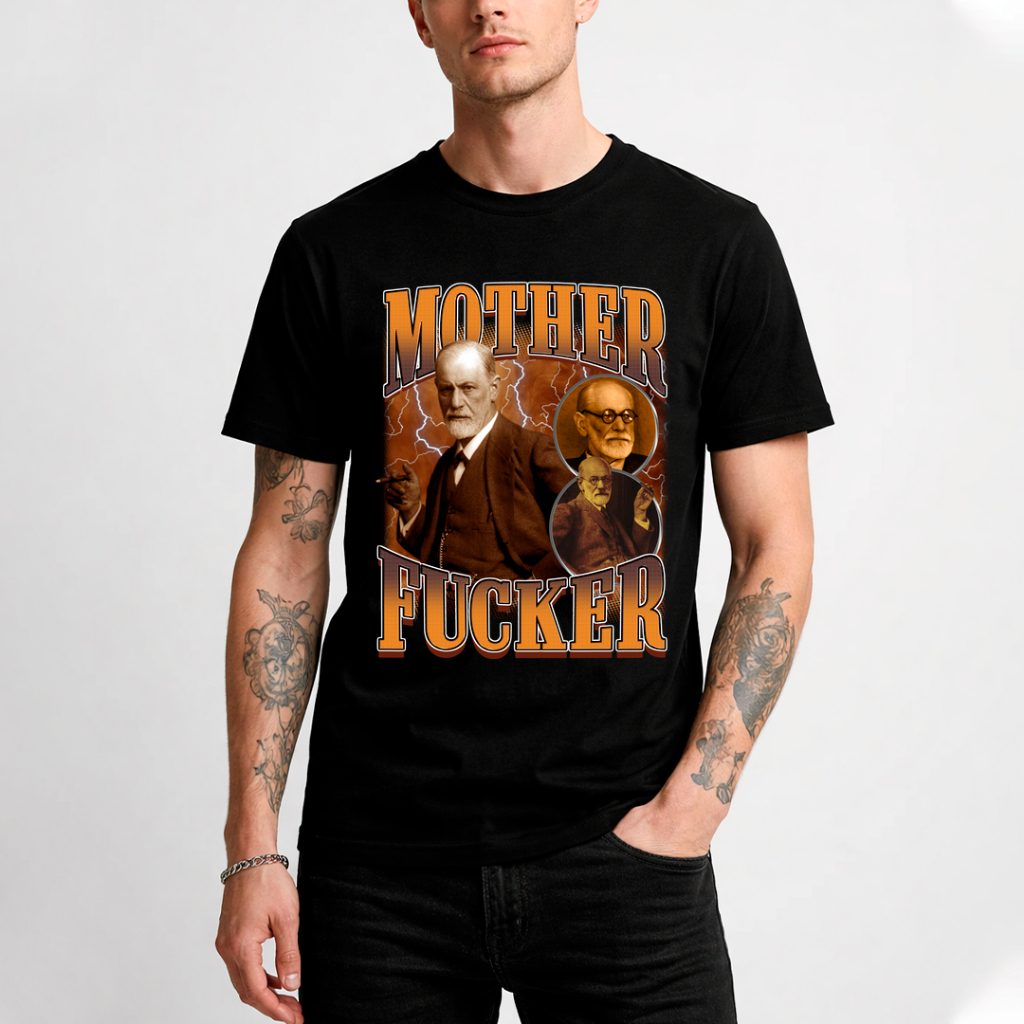 Camiseta Graphic Tee Sigmund Freud Mother Fucker Camisa Masculina Tshirt Feminina em Oferta na Shopee