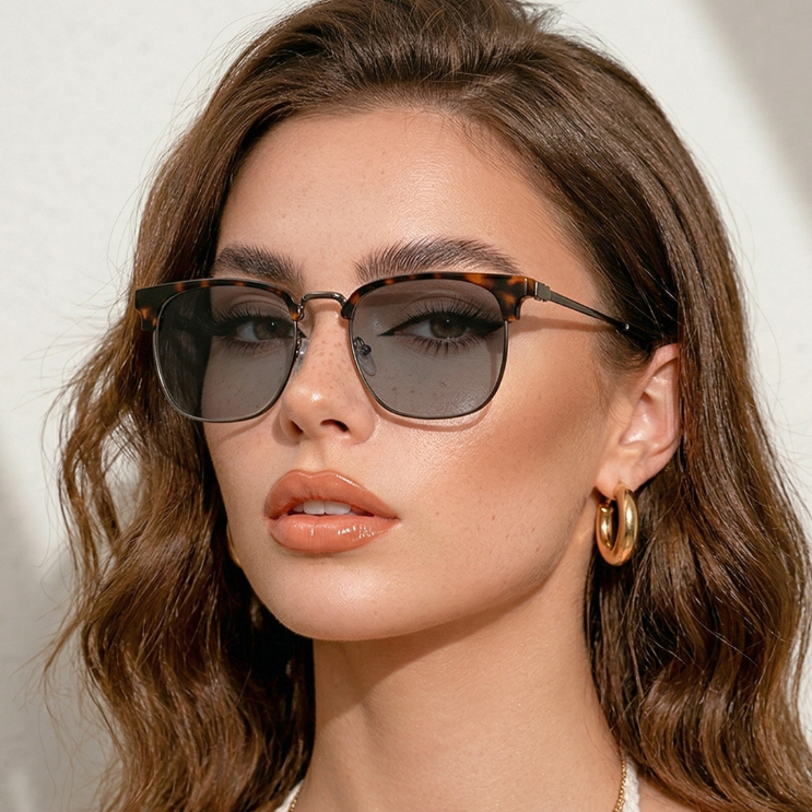 Oculos de Sol Quadrado Premium Club Tartaruga Fumê Classico Tendencia Retro uv400 Masculino Feminino em Oferta na Shopee