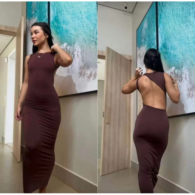 vestido femenino elegante costas nua