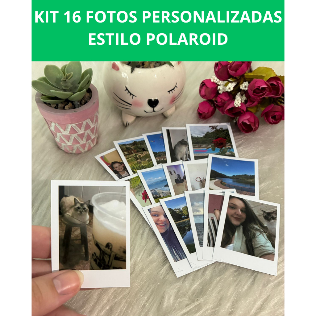 Kit com 16 mini fotos polaroid estilo retrô foto de alta qualidade 5x7cm