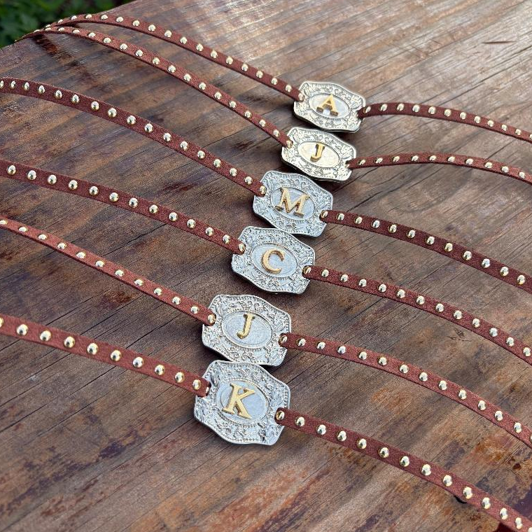Colar choker feminina pingente fivela country personalizada com letra modelo Texas Boiadeira ajustável