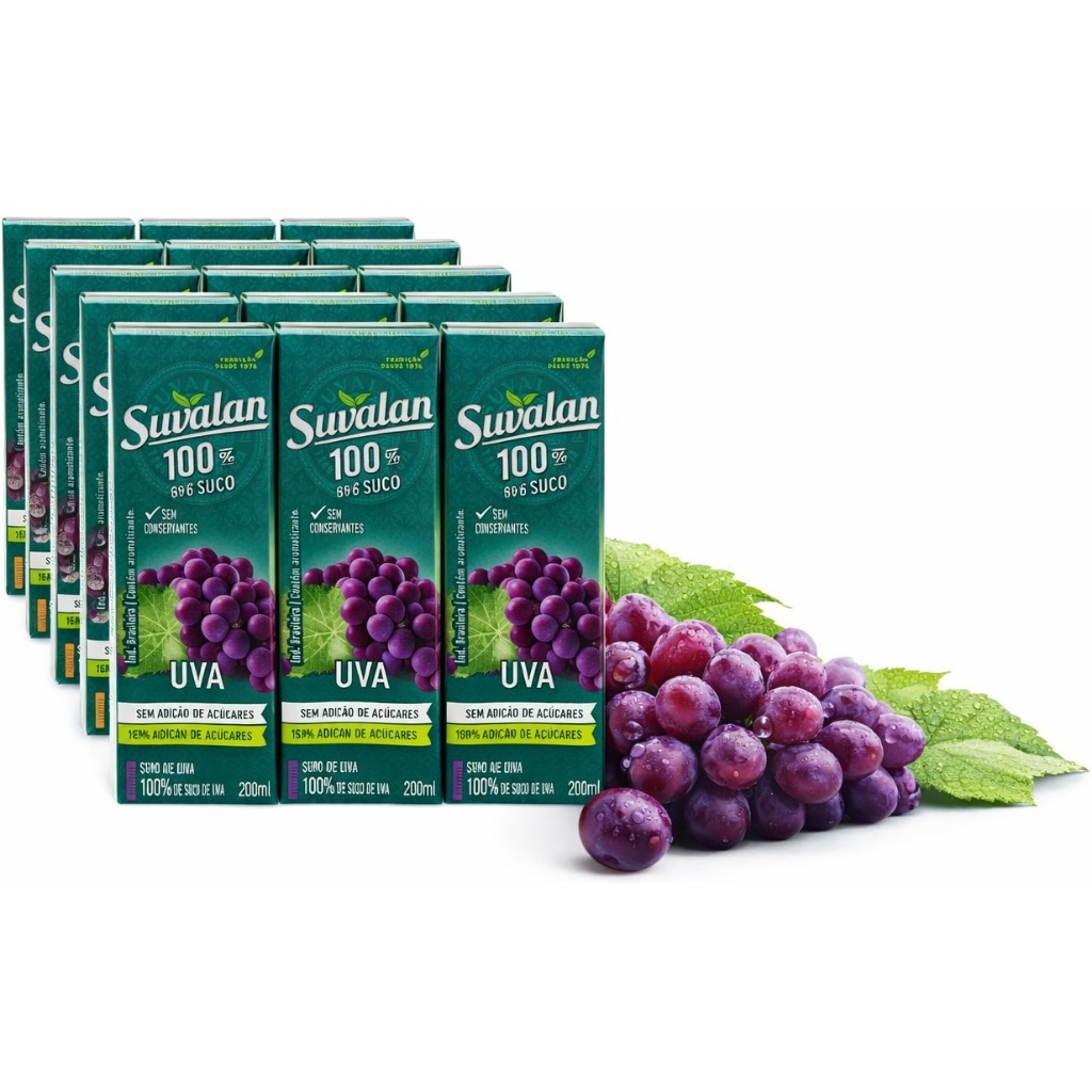 Kit 15 Suco Suvalan 200ml Sem Açúcar Sabores Misto Vc Escolhe