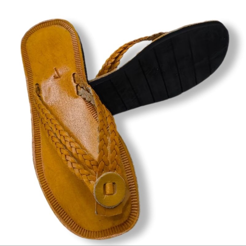 Chinelo Rasteirinha Sandália Percata Couro legítimo feminina tradicional nordestina dedo