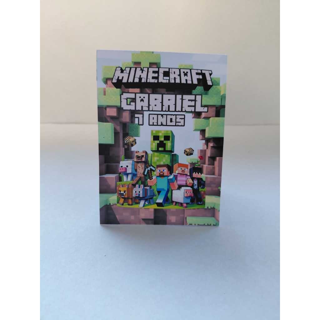 Plaquinha de Mesa Minecraft/ Plaquinha de Agradecimento Minecraft/ Centro de Mesa Minecraft