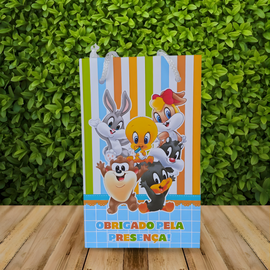 Sacolinha Surpresa Personalizada BABY LOONEY  TUNES- Lembrancinha para Festa (PEGUE E MONTE)