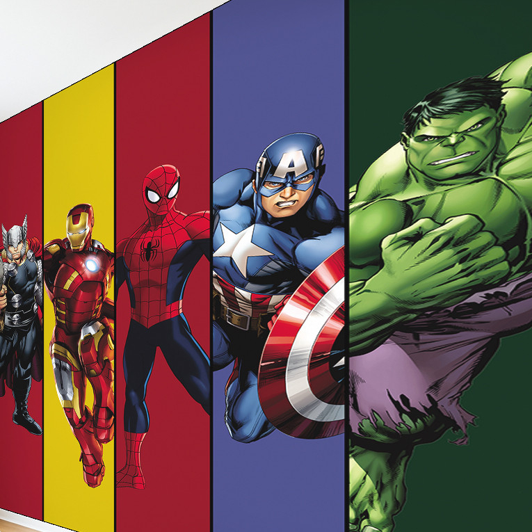 Papel de Parede Super Herois Marvel DC Thor Hulk Vingadores M² ADESIVO PAREDE TODA