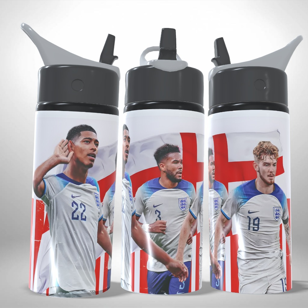 Garrafa Squeeze Personalizada Exclusiva Seleção Inglaterra Copa do Mundo 2026