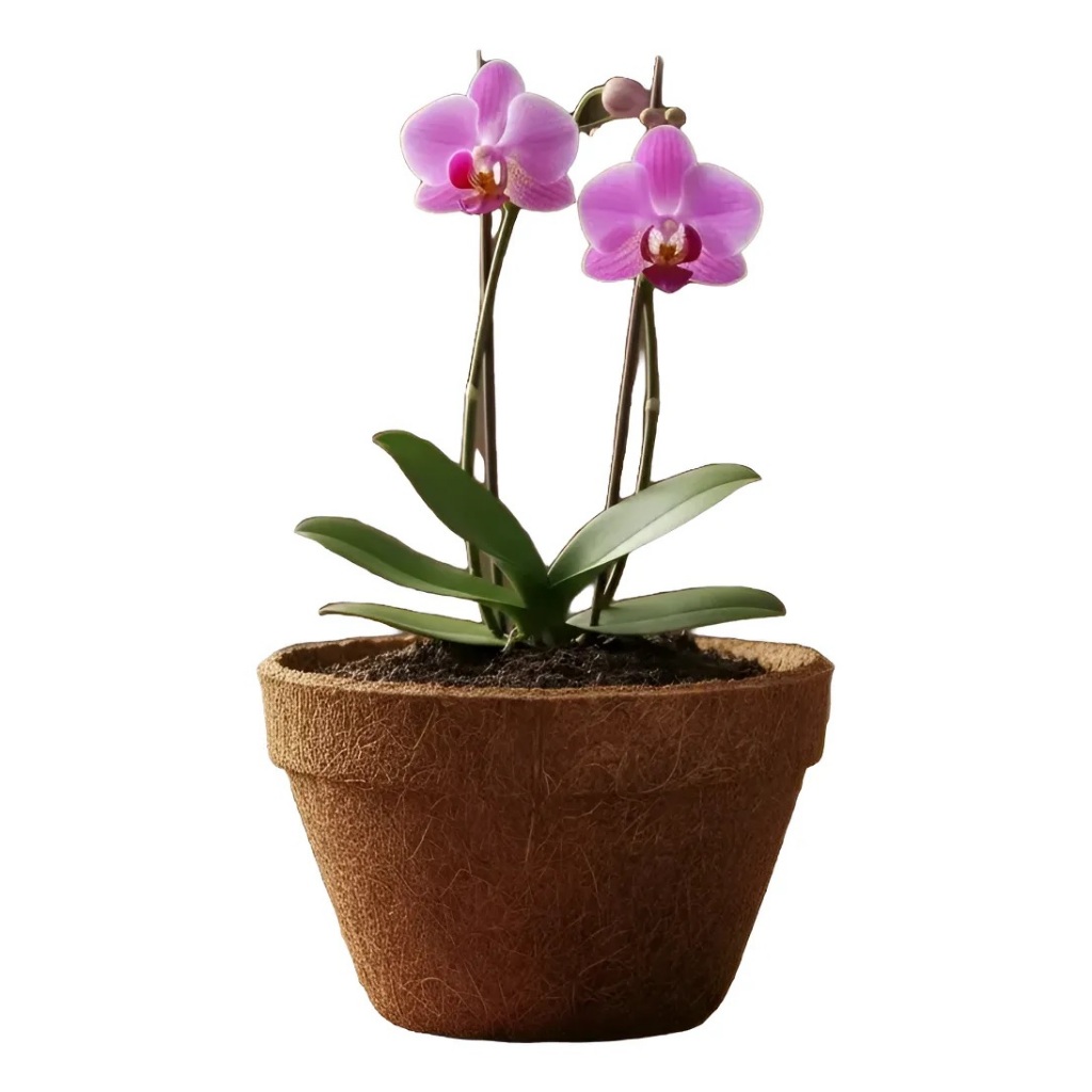 Vaso Fibra Coco NATURAL Cone 17x10x12cm Permeável Para Flores Lírio Orquídea Rosa Violeta Jardim