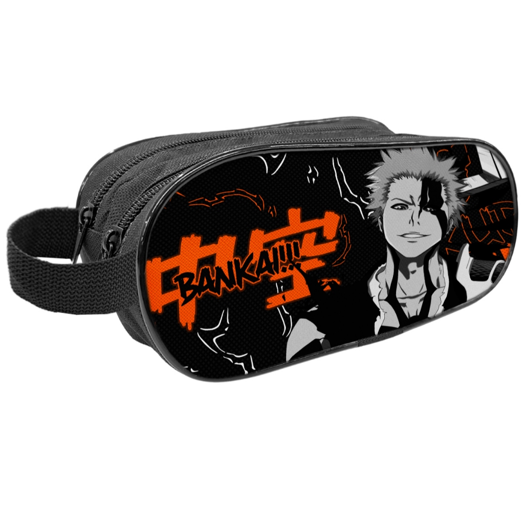 Estojo Escolar 2 Divisórias Bleach Bankai Anime Porta Lápis