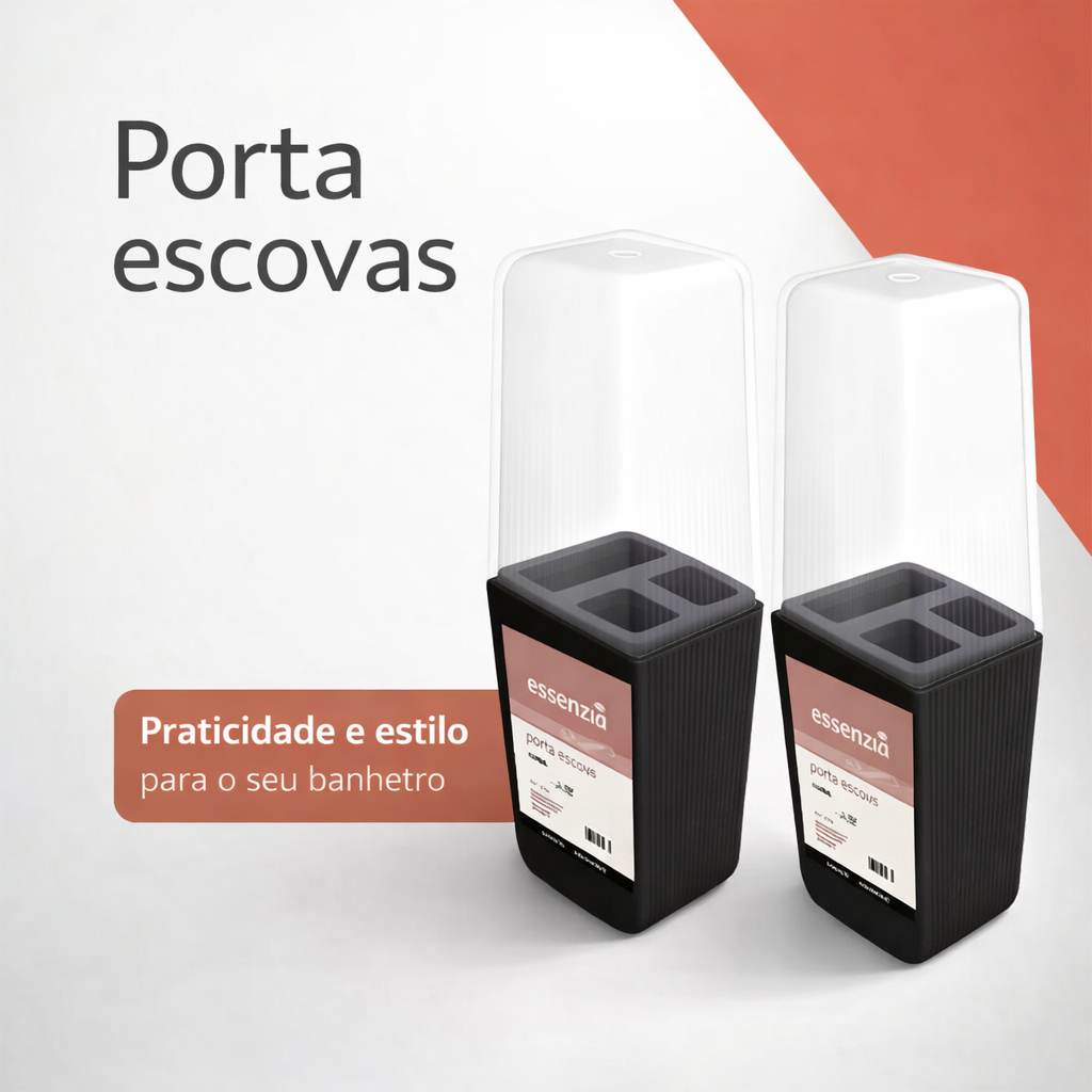 Porta Escova De Dente Com Tampa e Divisórias Tranasparente Kit Porta Escova e Pasta De Dente em Oferta na Shopee